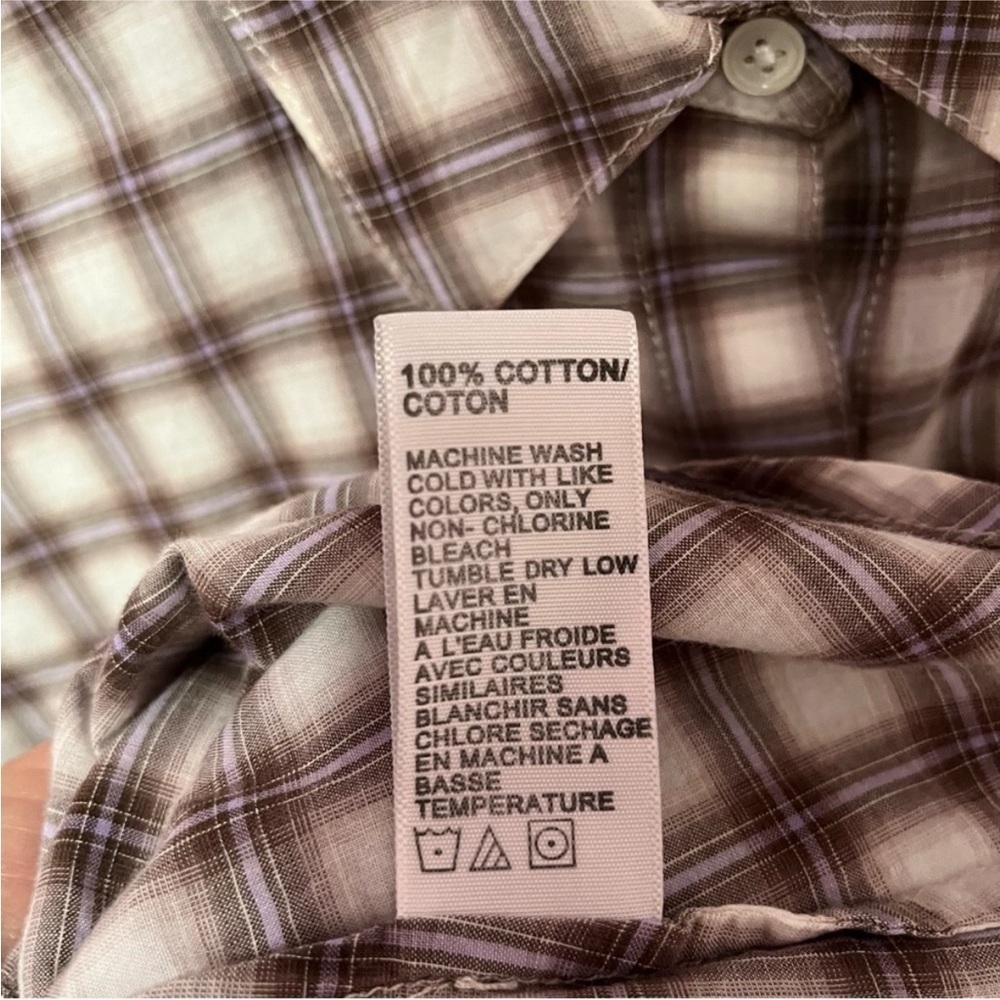 James Perse Tomboy Plaid Button Down Shirt - Size 3 - Picture 6 of 8